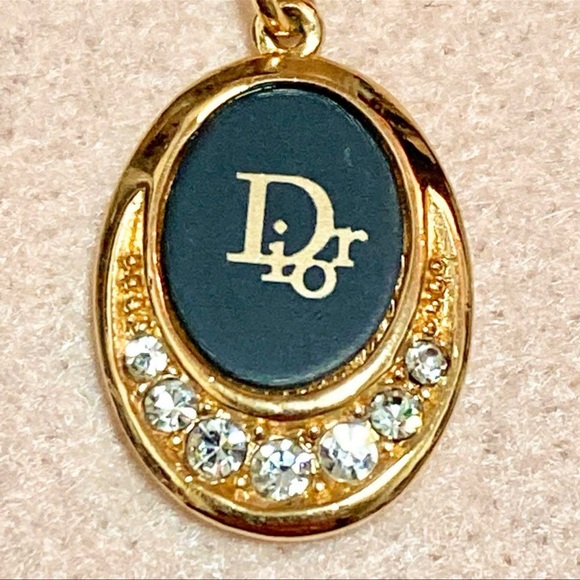 Vintage Dior Necklace Christian Dior necklace rhinestone pendant chain - Picture 8 of 8